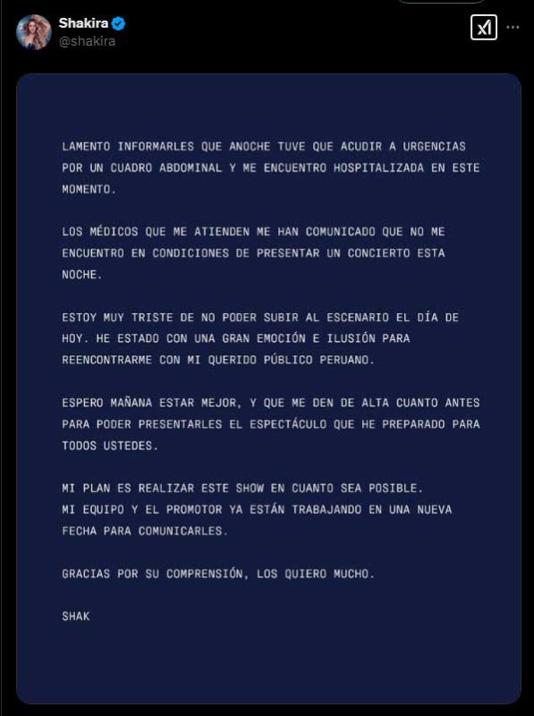 Shakira concierto Lima