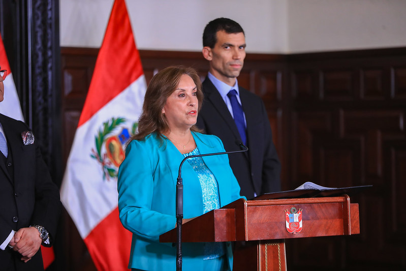 Dina Boluarte, presidenta del Perú.