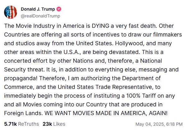 Comunicado de Donald Trump